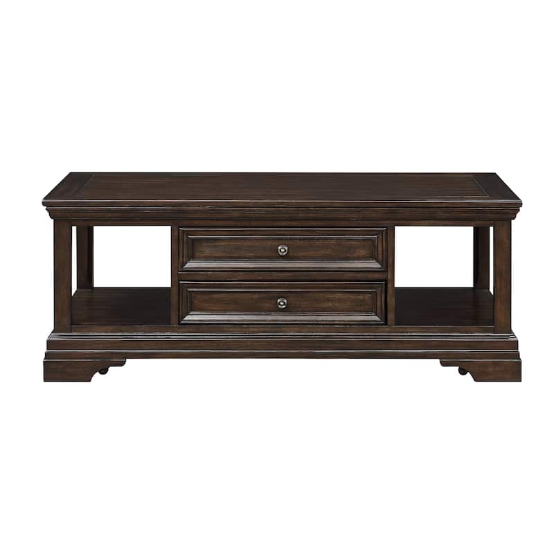 Tabby Lift-Top Coffee Table, Side Shelves and Caster Wheels, Brown