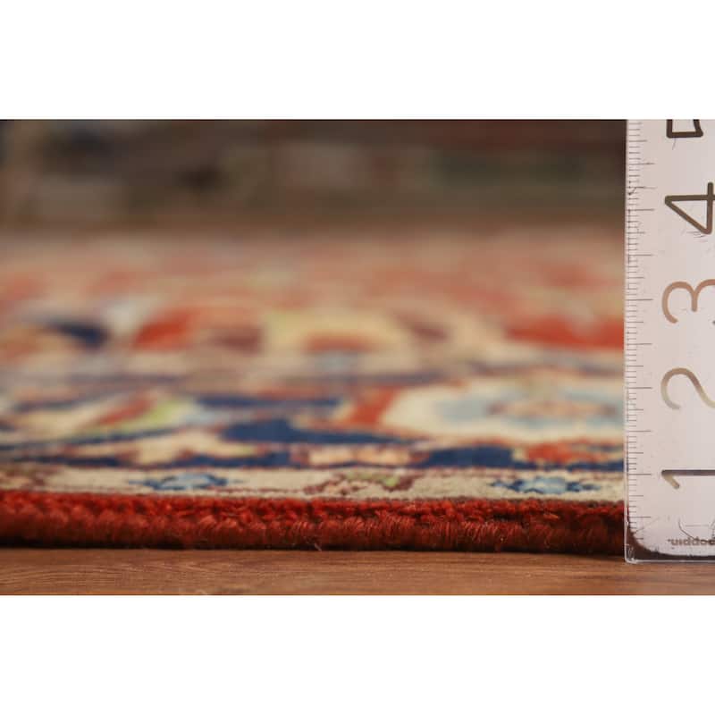 Hand Knotted Oriental 100% Wool Carpet Transitional All-Over Red Oushak Area Rug - 9' 11'' X 7' 11''