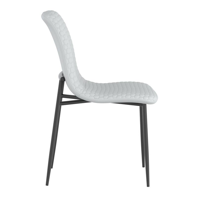 Contemporary Fabric and Metal Dining Chair, Set of 2