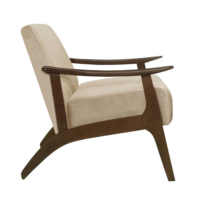 Parlier Velvet Wood Arm Accent Chair