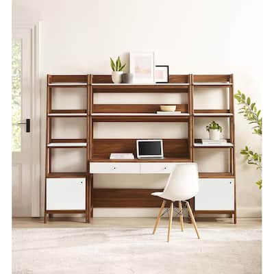 Bixby 3-Piece Wood Office Desk and Bookshelf