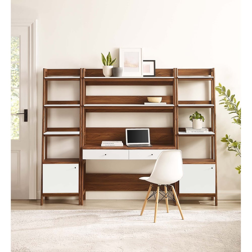 Bixby 3-Piece Wood Office Desk and Bookshelf