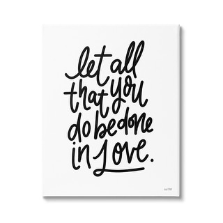 Stupell Done in Love Romanic Fancy Calligraphy Phrase Canvas Wall Art ...