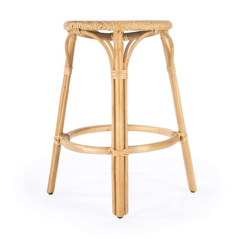 Tobias 24" Rattan Round Counter Stool