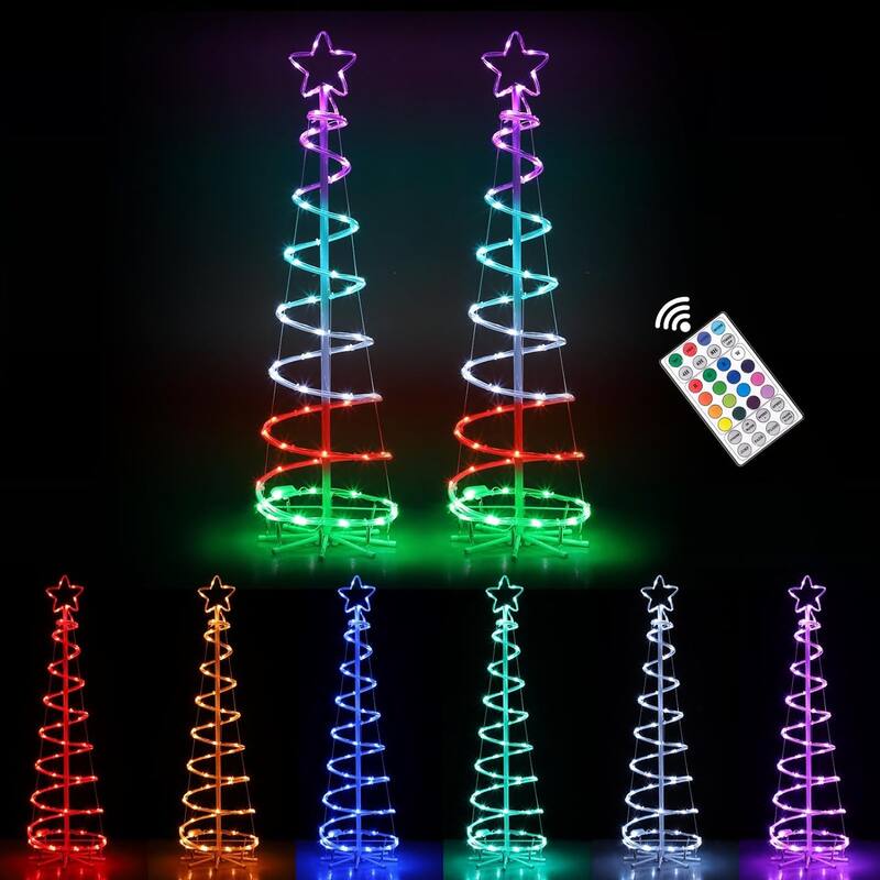 16 Color LED Decorations Christmas Tree Light - 4FT-2-Set