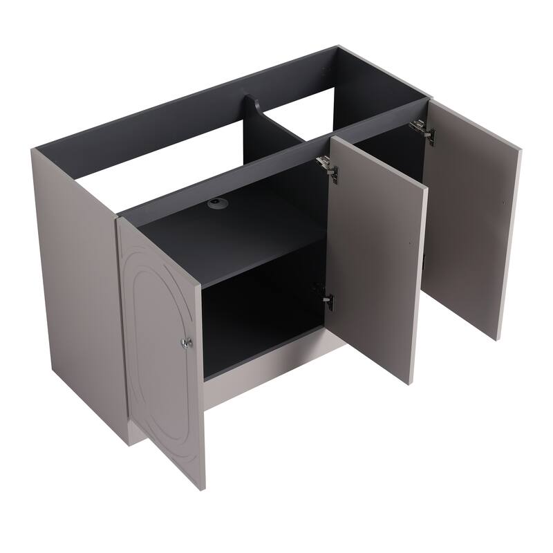 Modern 48 Inch Freestanding Bathroom Vanity Base without Sink, Storage Cabinet with Soft-Close Doors and Adjustable Shelves