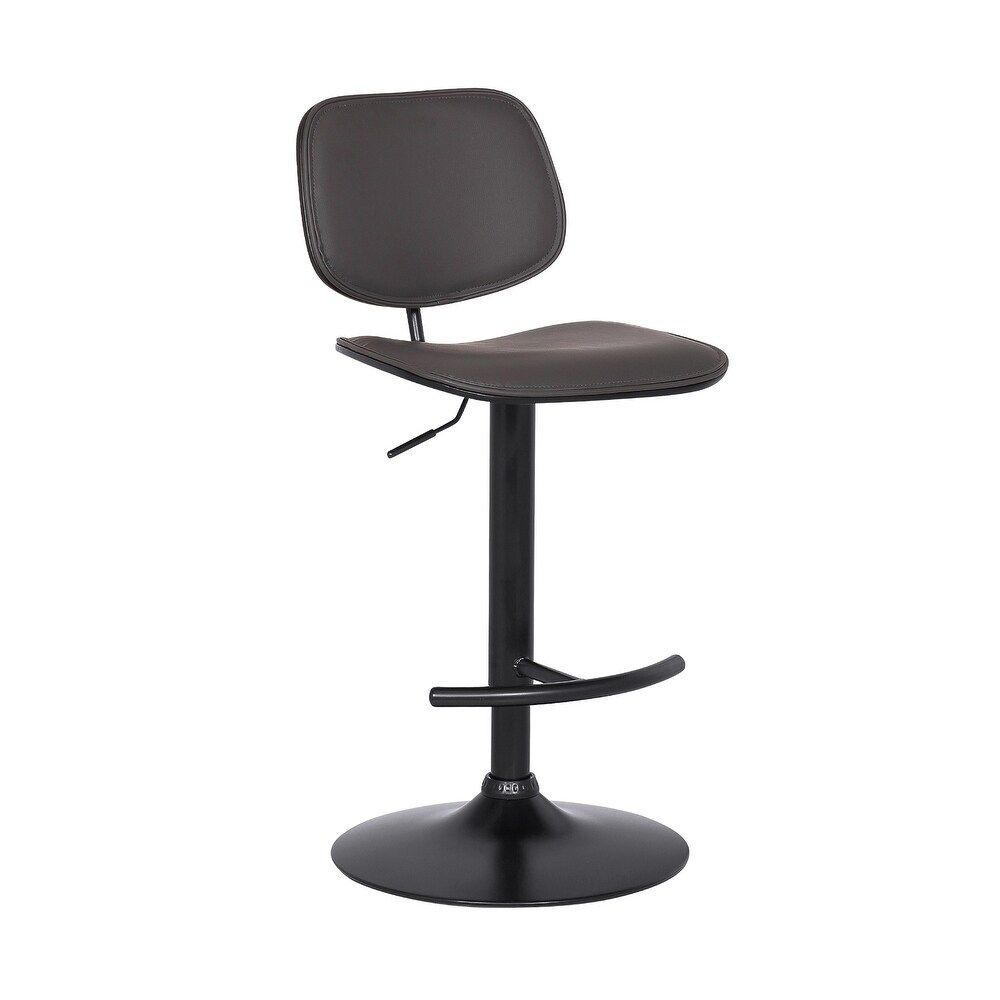 adjustable leatherette swivel barstool with split round back