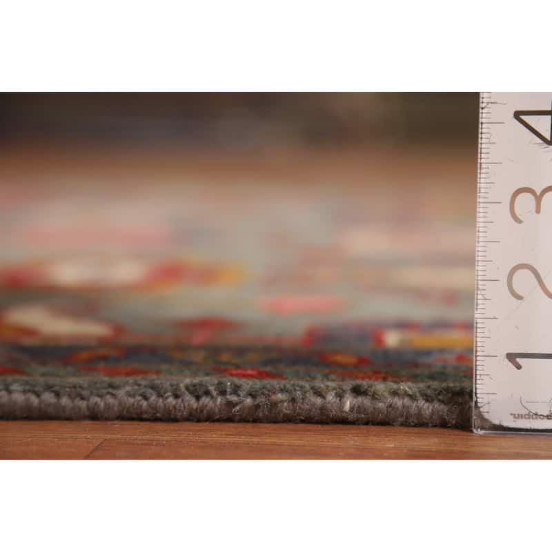 Hand Knotted Oriental 100% Wool Carpet Traditional Geometric Greys & Charcoal Kazak Area Rug - 5' 10'' X 4' 0''