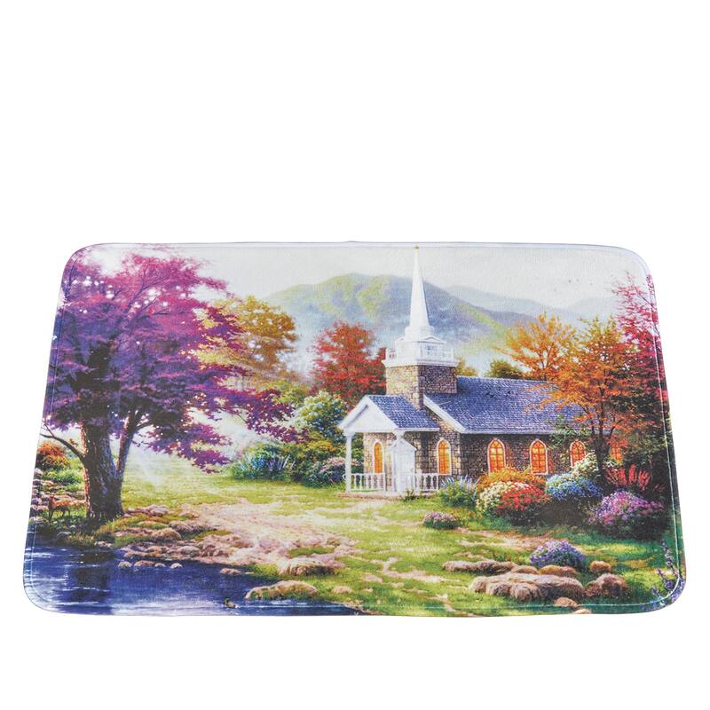 Garden Villa Scene 4-Piece Bathroom Set - 70 x 0.2 x 70