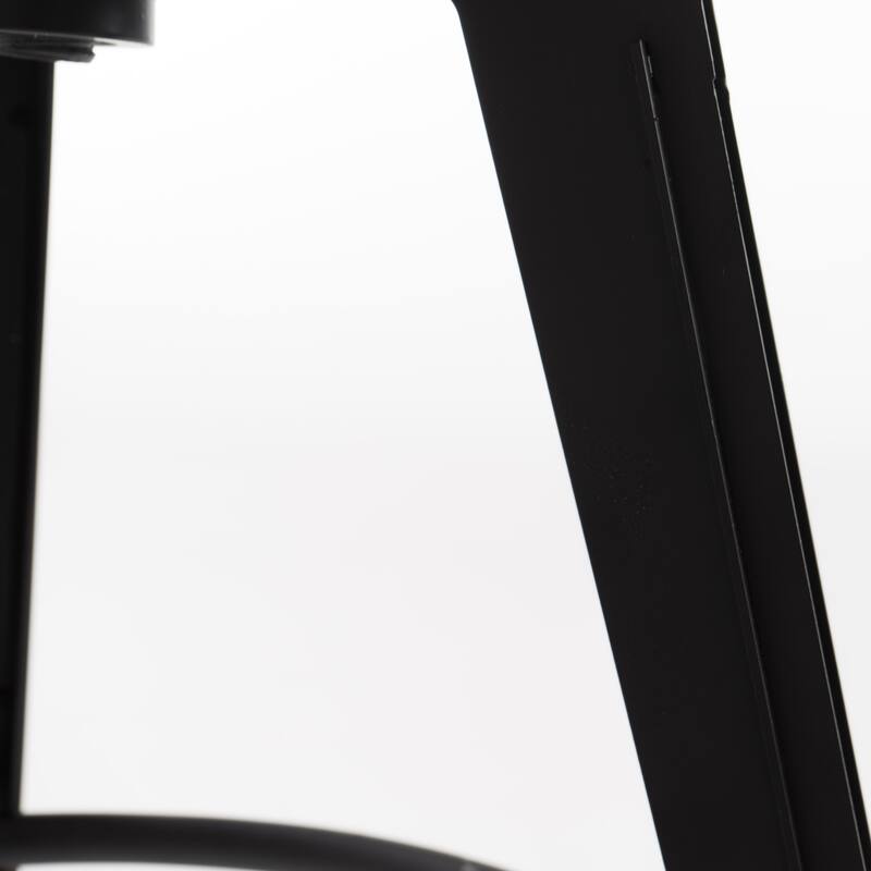 HomeRoots Set of Two Natural and Black Iron and Wood Backless Adjustable Height Swivel Bar Chairs