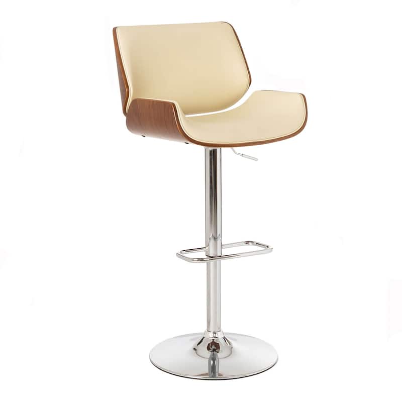 Glitzhome Set of 2 or 4 Modern Height Adjustable Faux Leather Swivel Bar Stools - Single - Beige