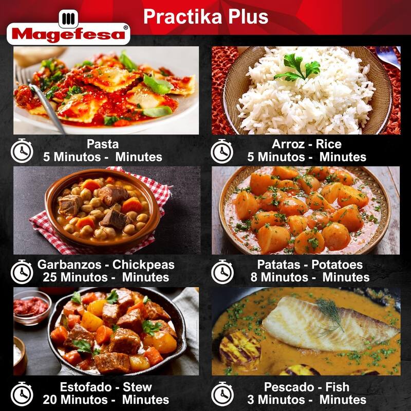 Magefesa Practika Plus Stainless Steel Pressure Cooker Set, 4.2 & 6.3 Quarts