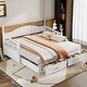 preview thumbnail 19 of 25, Wooden Twin Size Daybed with Twin Size Trundle, Extendable Daybed with Two Storage Drawers, Espresso White