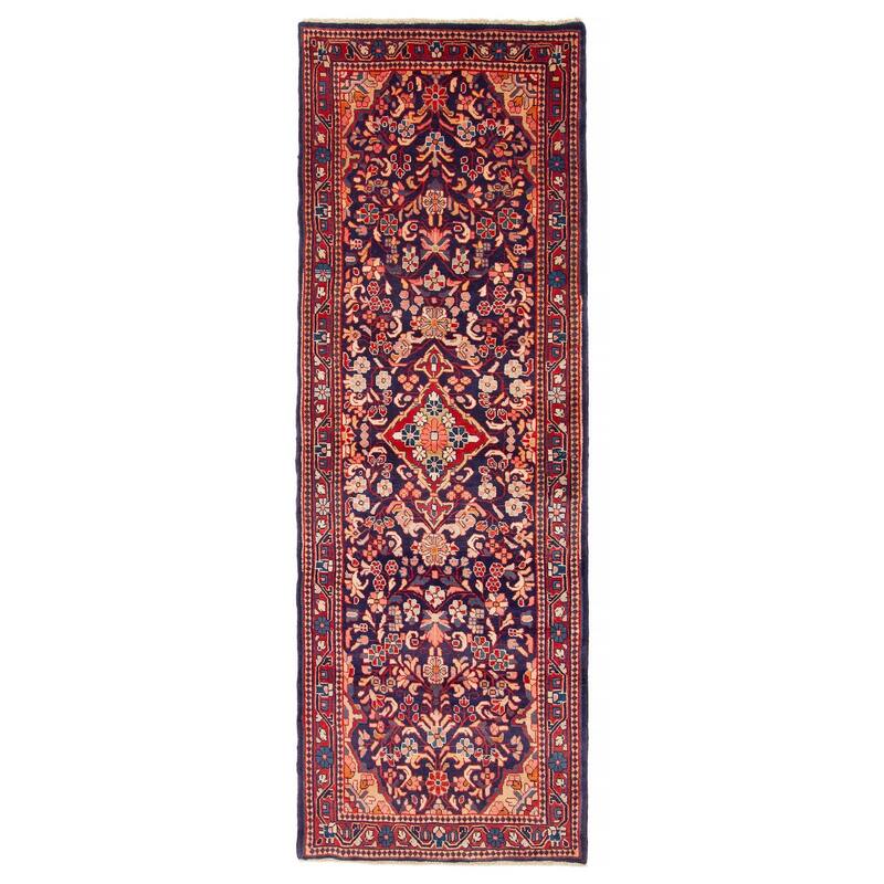 ECARPETGALLERY Hand-knotted Anadol Navy Wool Rug - 3'6 x 10'2 - Dark Navy - 3'6 x 10'2