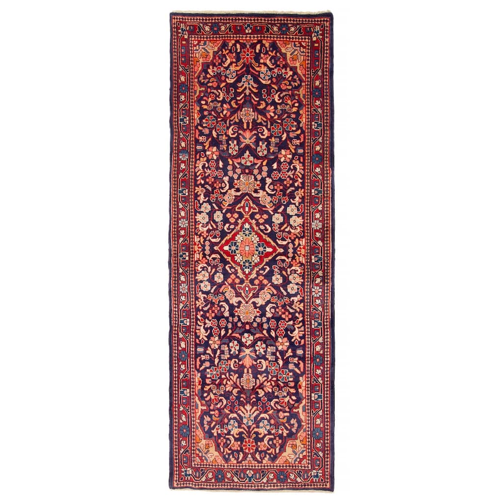 ECARPETGALLERY Hand-knotted Anadol Navy Wool Rug - 3'6 x 10'2