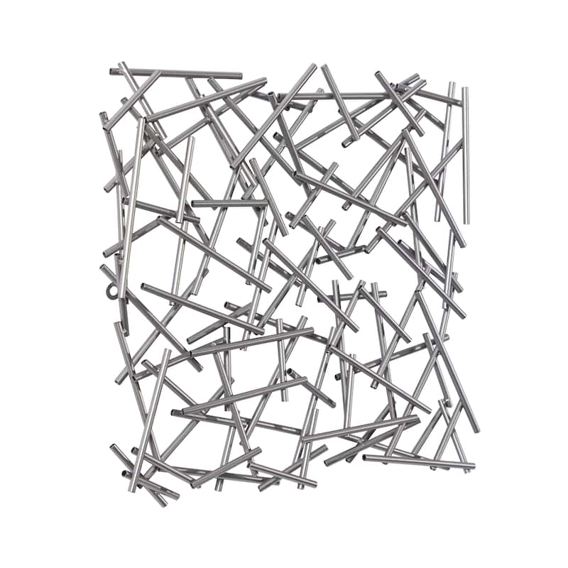Metal Geometric Overlapping Lines Home Wall Decor - Brown or Silver - CosmoLiving by Cosmopolitan