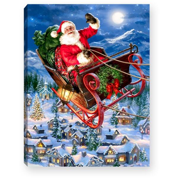 Shop 8 Red And Blue Christmas Santa And Sleigh Lighted Tabletop