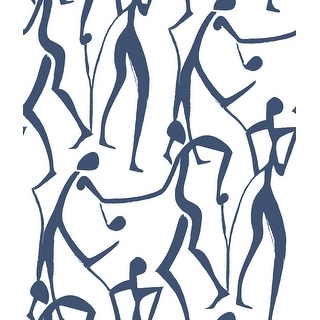 York Wallcoverings Joyful Dancers Ultramarine Wallpaper