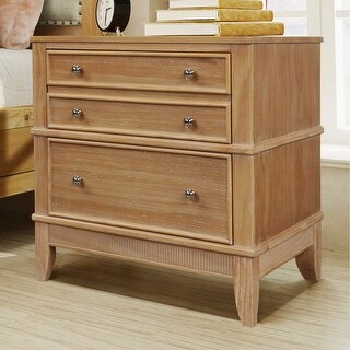 Hazel 3-Drawer Solid Wood Storage Nightstand Chest