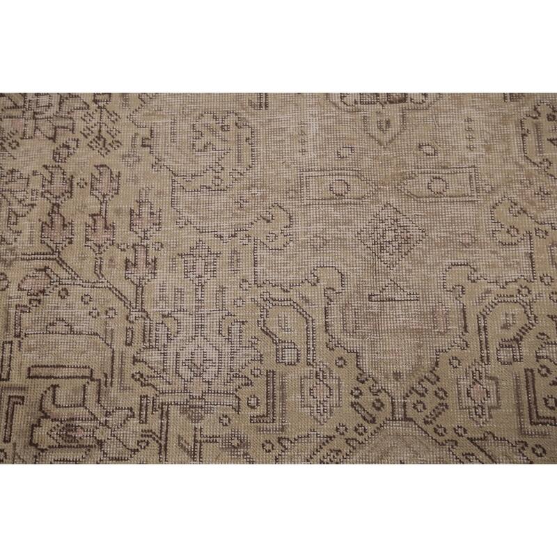 Distressed Tabriz Vintage Persian Area Rug Hand-Knotted Wool Carpet - 6'4" x 9'6"