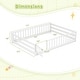 preview thumbnail 3 of 9, Costway Full Size Floor Bed with Full Length Safety Guardrails & Door