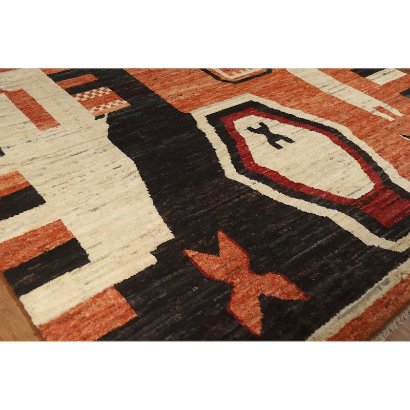 Moroccan Oriental Area Rug Handmade Bedroom Wool Carpet - 8'6" x 9'11"