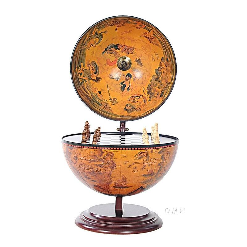 13" x 15" x 19" Red Globe with Chess Holder