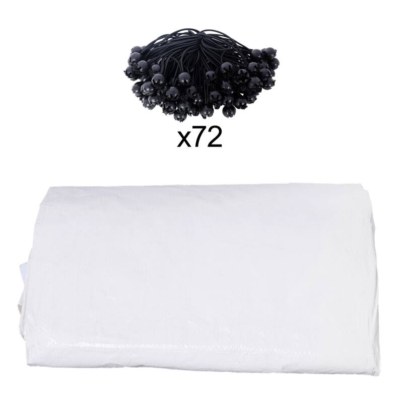 10 x 20 ft Carport Replacement Canopy Cover, UV Protected Tarp with 72 Elastic Buckles, Frame is Not Included