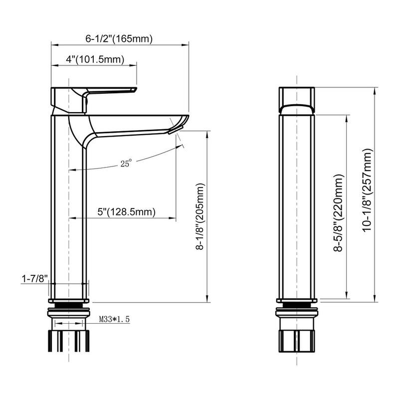Dowell 8001/022 Series Single Handle Vessel Bathroom Faucet