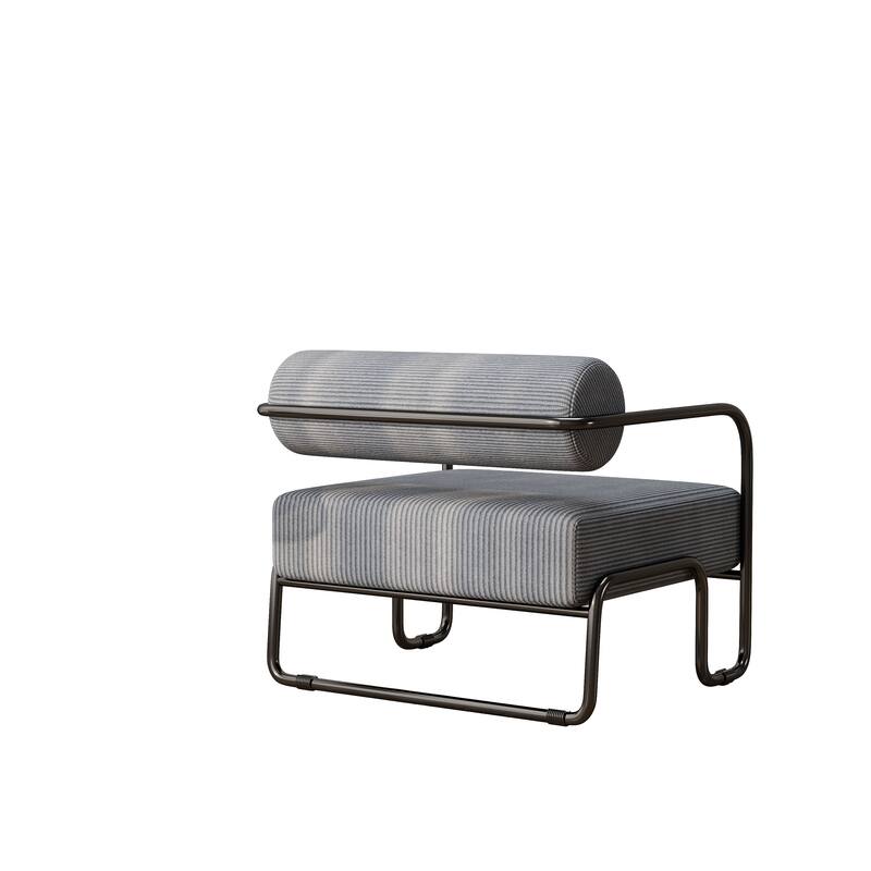 Living Room Iron Accent Chair,Corduroy Upholstered Arm Chair