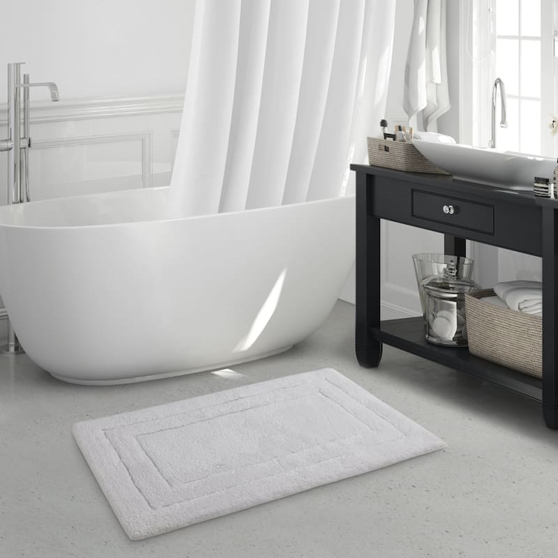 Charlotte Double Border Ringspun Cotton Bath Rug