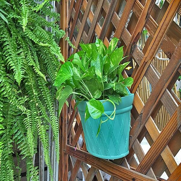 Agfabric Resin Plastic Wall Hanging planter Vertical Garden Plant Pot,  12x6.9x8.6Inch, Green, 2Pack - Bed Bath & Beyond - 39670738