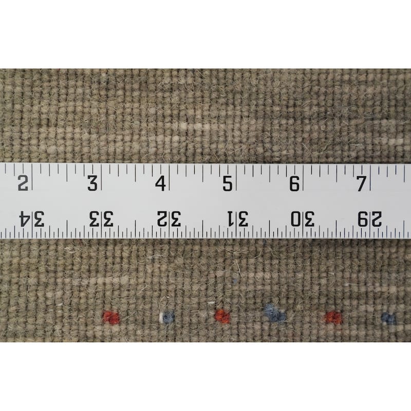 Hand Knotted Oriental 100% Wool Carpet Tribal Animal Pictorial Green Gabbeh Runner Rug - 7' 10'' X 2' 4''