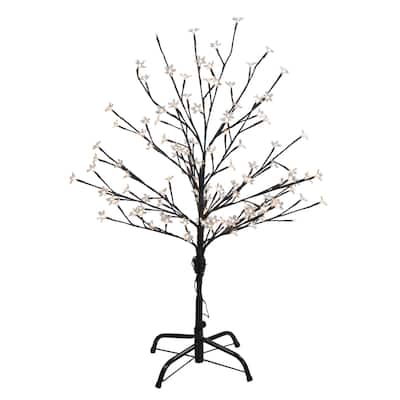 4' LED Lighted Cherry Blossom Flower Tree - Warm White Lights