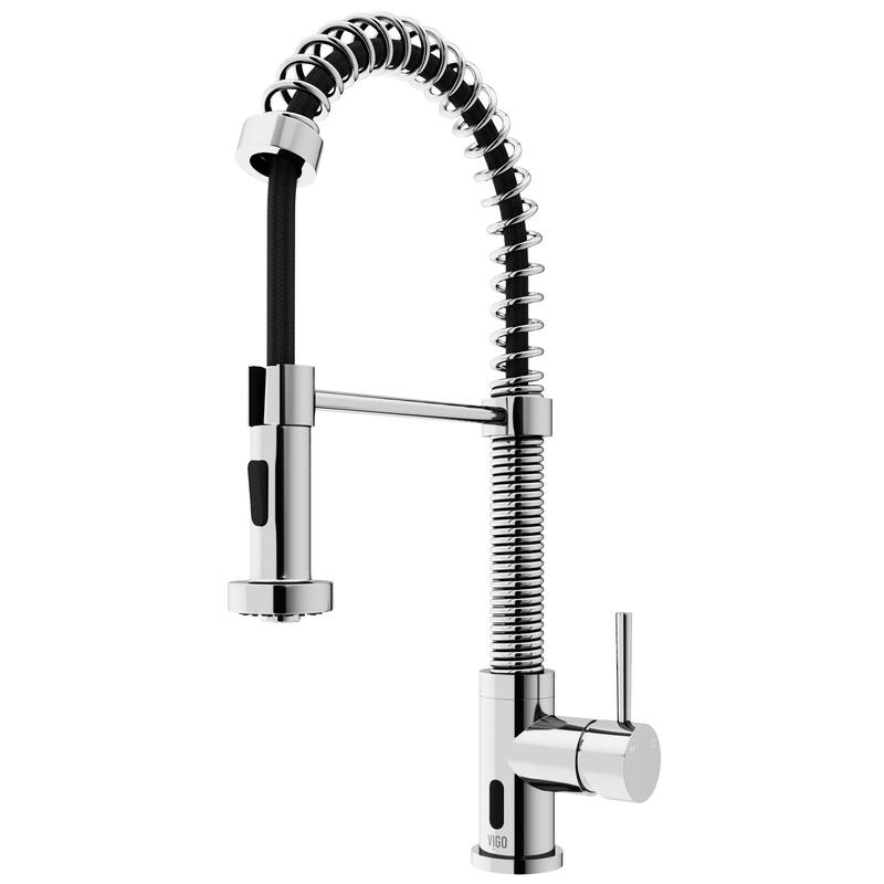 VIGO Edison 19" H Single Handle Pull-Down Sprayer Kitchen Faucet Set with Touchless Sensor