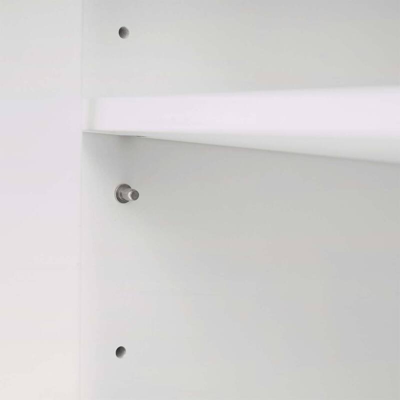 Freestanding Tall Cabinet with Drawer,2 Cabinets,4 Soft-Close Doors,and Adjustable Shelves for Versatile Storage