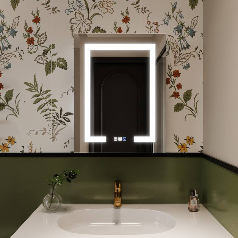 ExBrite 20" x 26" LED Lighted Bathroom Medicine Cabinet with Mirror,Recessed or Surface Mount,Defog - Right-Hand