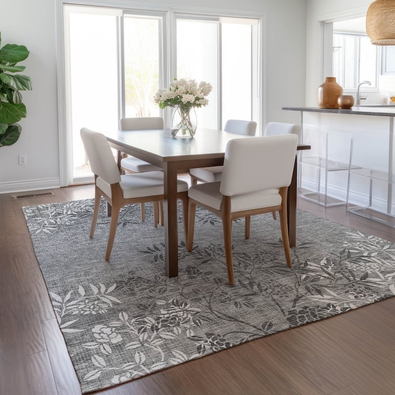Machine Washable Indoor/ Outdoor Chantille Modern Garden Rug
