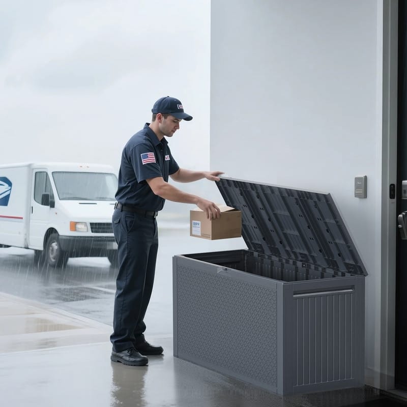 90 Gallons Lockable Deck Box Outdoor Indoor Storage