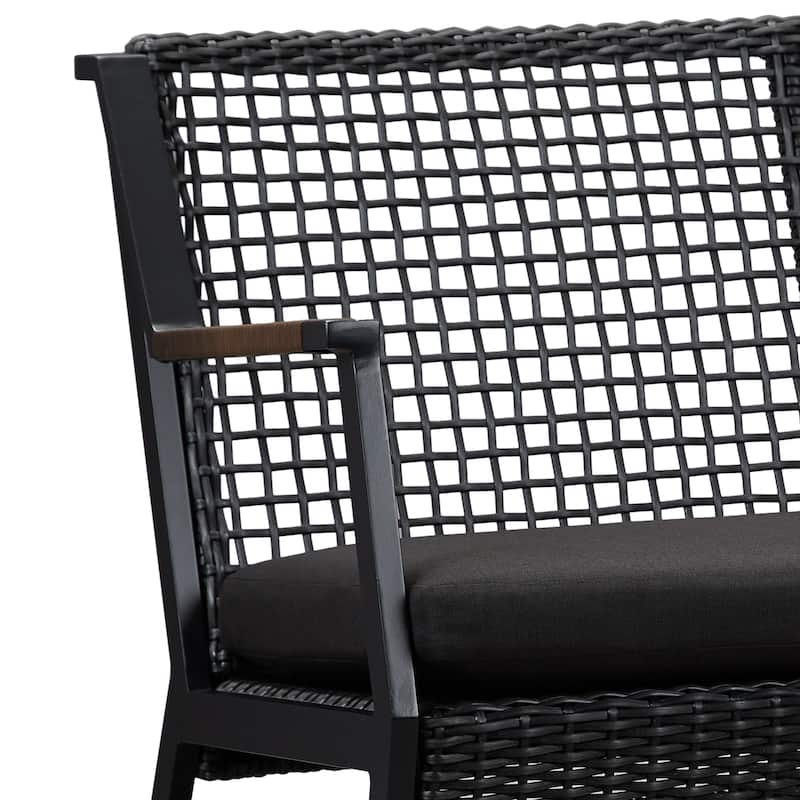 Calvin 46.5" Two Seat Rocker in Black by Real Flame - 46.5L x 37W x 31H