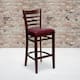 Option Burgundy Vinyl Seat/ Mahogany Wood Frame