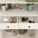 preview thumbnail 22 of 82, White Buffet Sideboard & Curio Bookcase Cabinet with Glass Doors