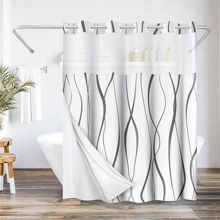 Americanflat 72x75 Hookless Shower Curtain - 100% Polyester - Bed Bath ...