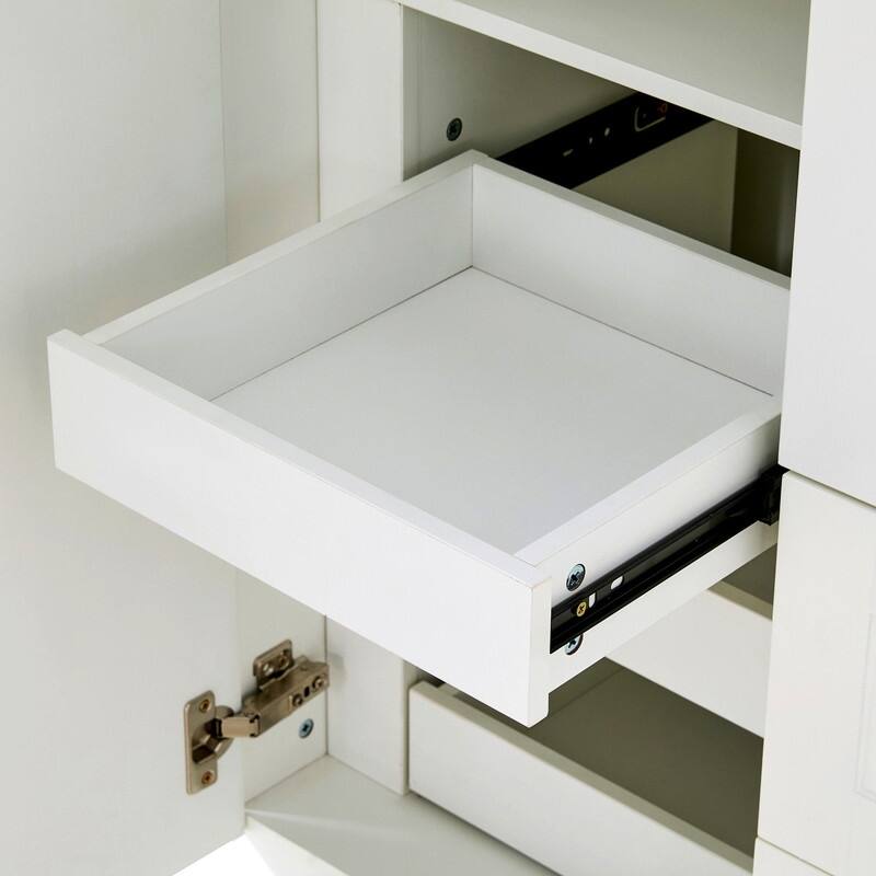 Modern 71" Tall Kitchen Pantry with Storage Cabinet, 6 Doors , Drawers, Adjustable Shelves,Pull-out Trays and Wine Rack