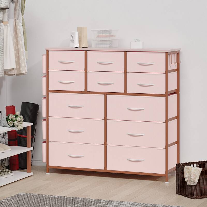 12 Drawer Dresser, Storage Organizer Unit with Fabric