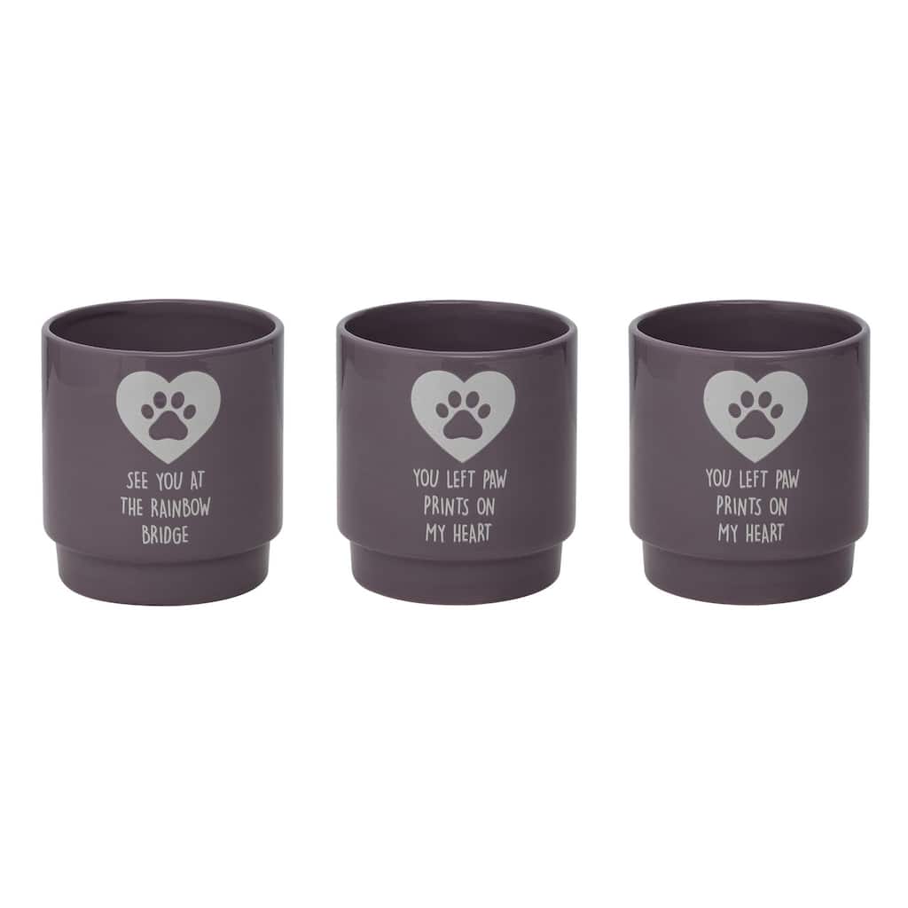 Transpac Ceramic Pet Memorial Planters Set of 3 Spring Home Decorations