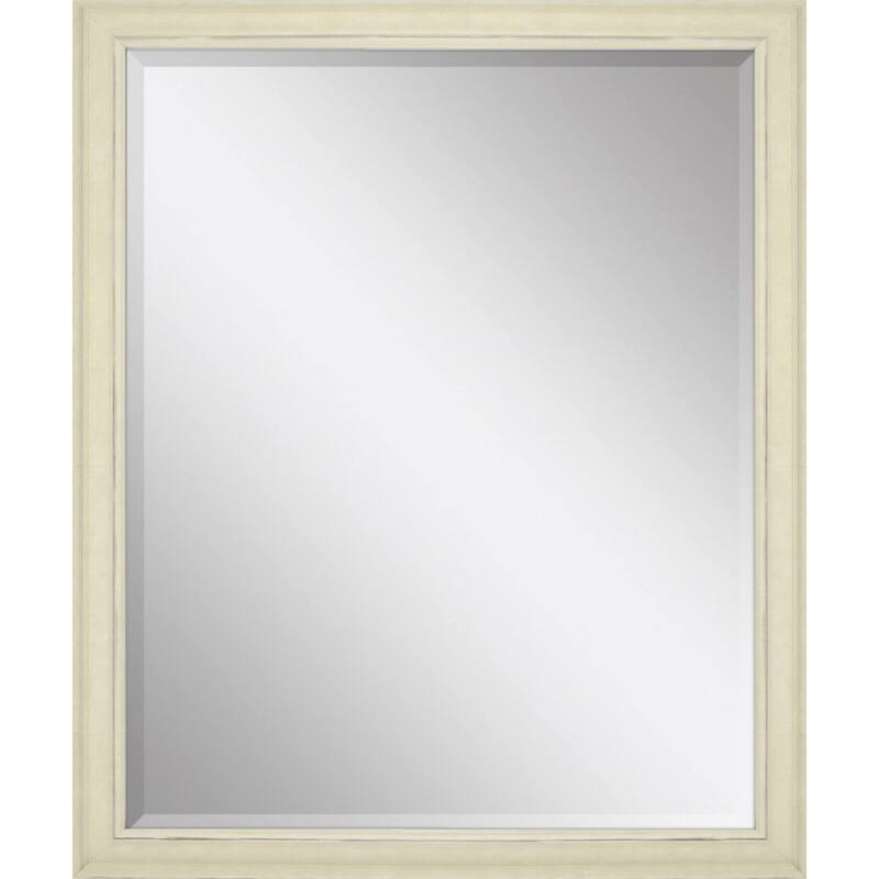 HomeRoots 32" White Solid Wood Framed Accent Mirror - 26.00 in. x 32.00 in. x 2.00 in.