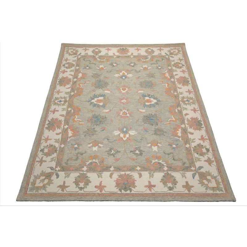 Multi Size Moss Traditional Agra Hand Hooked Wool Oriental Area Rug