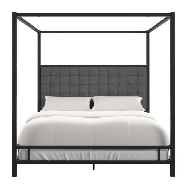 Solivita King-size Black Nickel Frame Canopy Bed by INSPIRE Q Bold