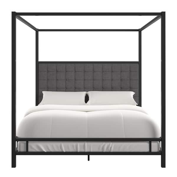 Solivita King-size Black Nickel Frame Canopy Bed by INSPIRE Q Bold
